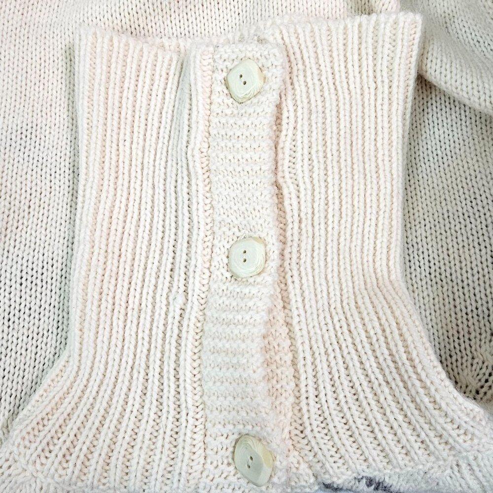 Columbia Womens Sz L Turtle Neck FairIsle Aztec Cardigan Sweater Wool blend EUC - Picture 8 of 12